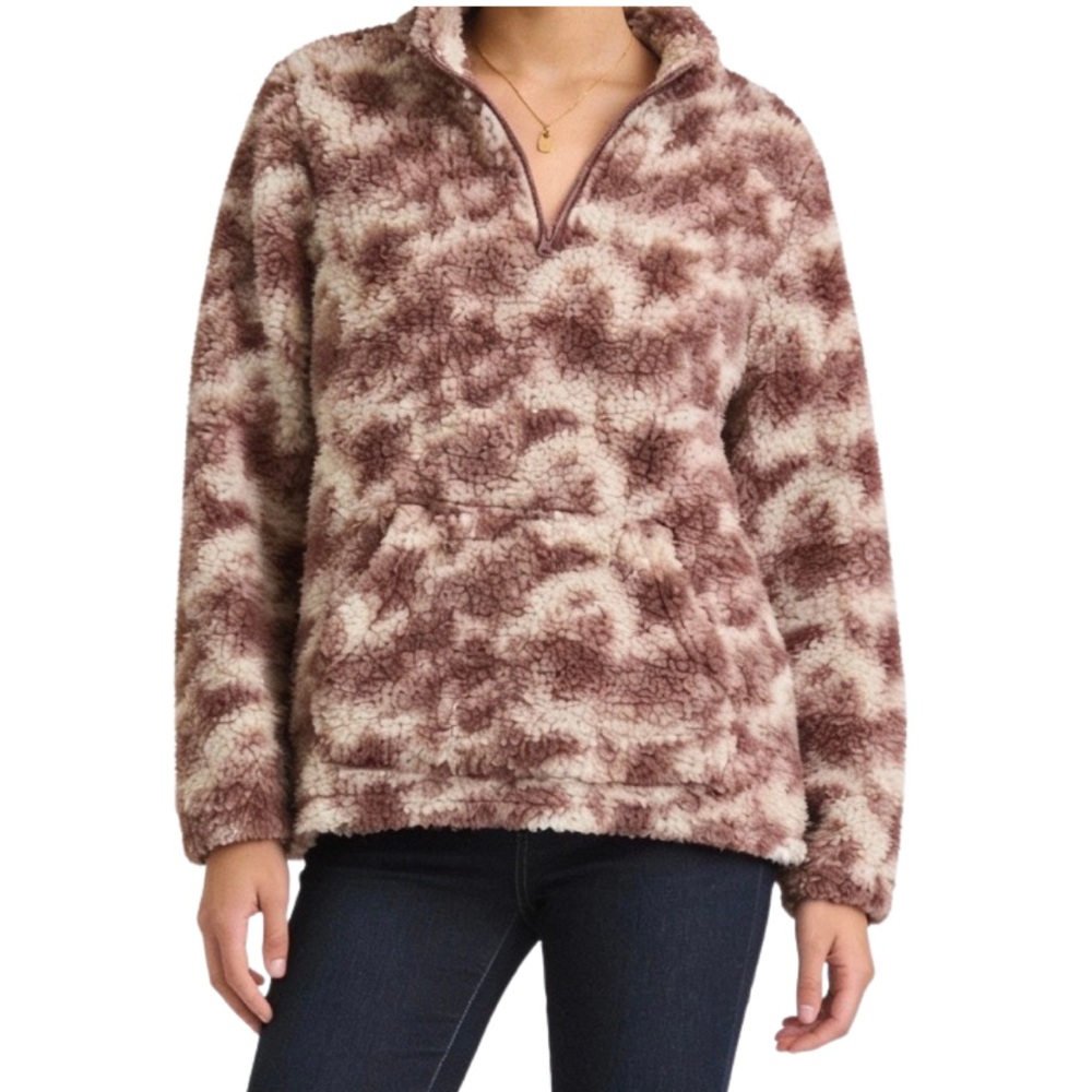 Cozy Pink and Cream Sherpa Pullover